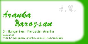 aranka marozsan business card